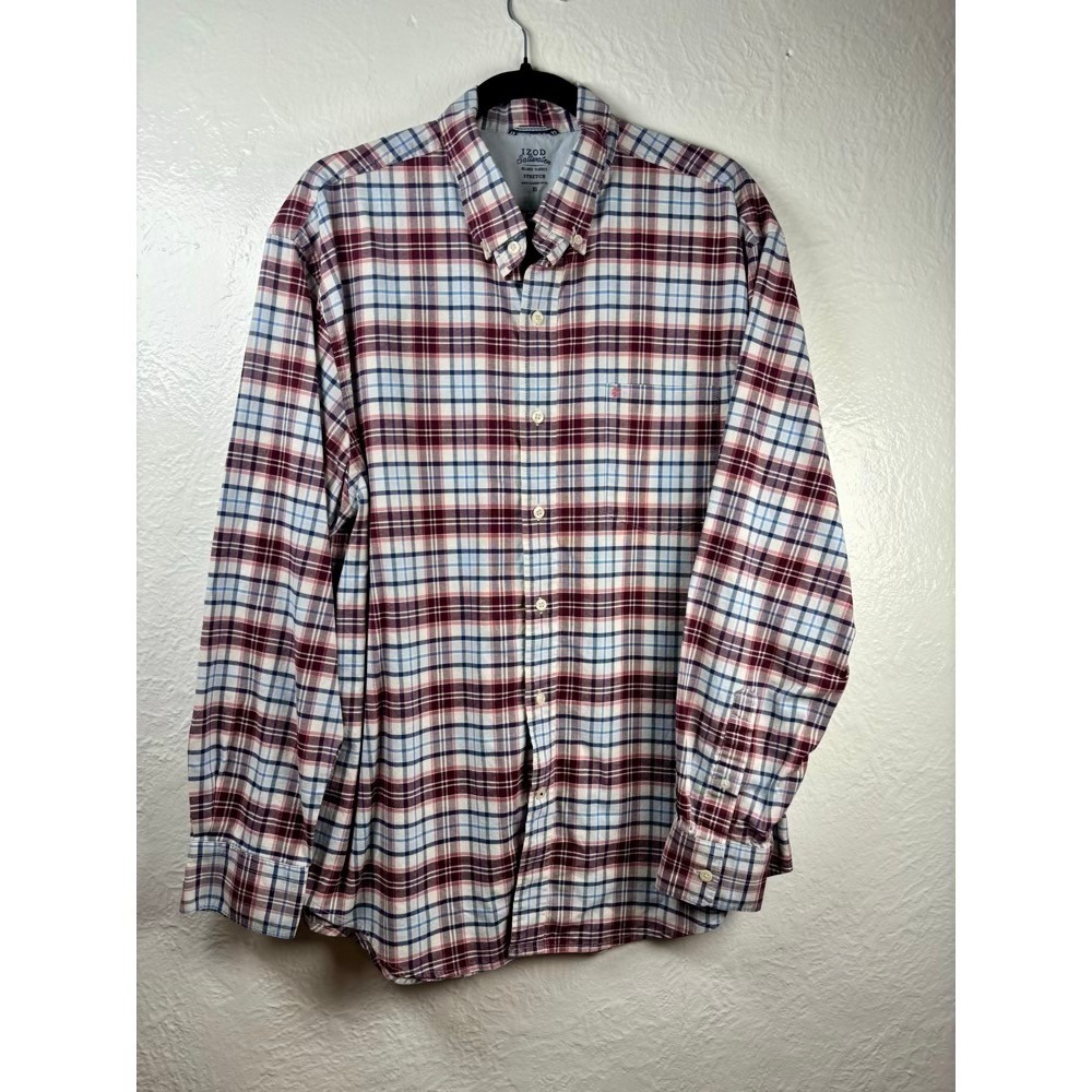IZOD Saltwater Button Down Shirt Multi-Color XL Plaid Stretch Cabin Coastal Dad